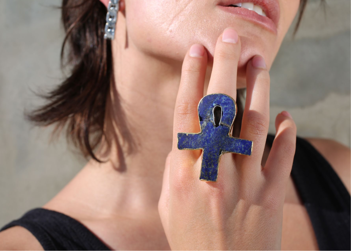 Lapis Lazuli Ankh Ring