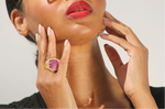 Happy Face Pave Ruby Ring