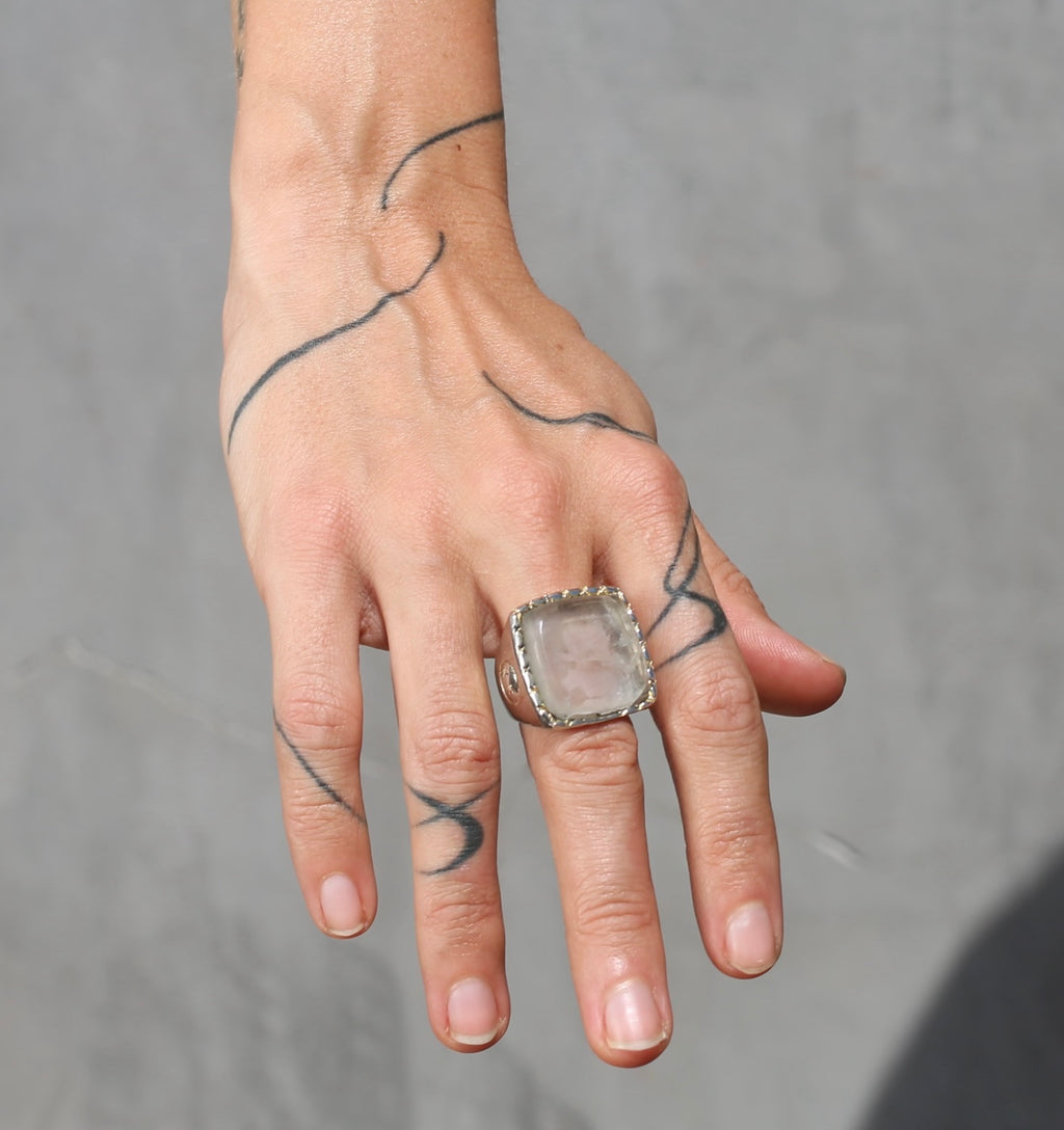 Quartz Happy Face Ring