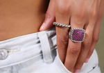 Happy Face Pave Ruby Ring