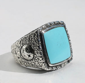 Old Nugget Happy Face Turquoise Ring