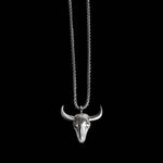 STERLING SILVER BULL SKULL NECKLACE