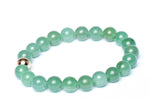 STERLING SILVER & ITALIAN JADE GOLD BEAD BRACELET