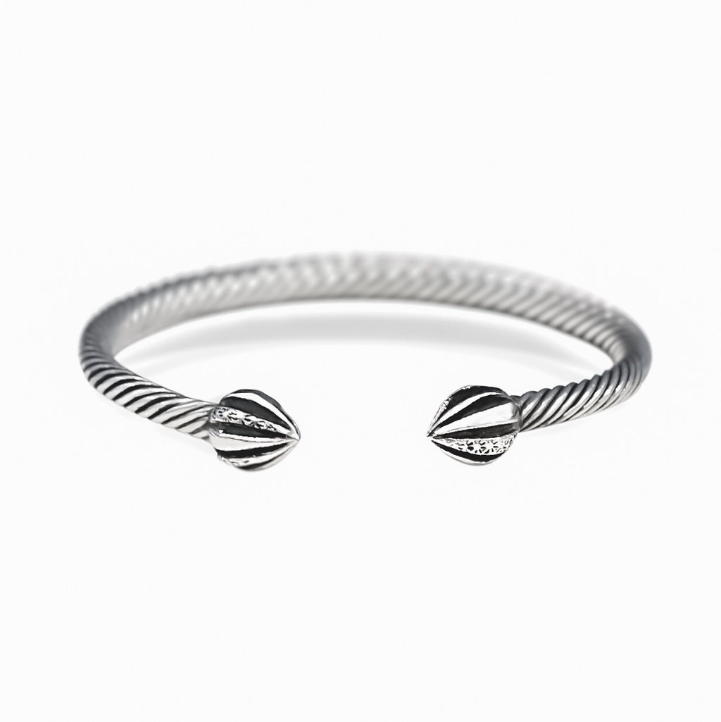STERLING SILVER LARGE RETRO BANGLE