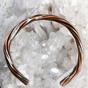 COPPER & SILVER TWISTED BANGLE