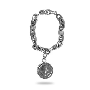 STERLING SILVER KING TUT LINK BRACELET