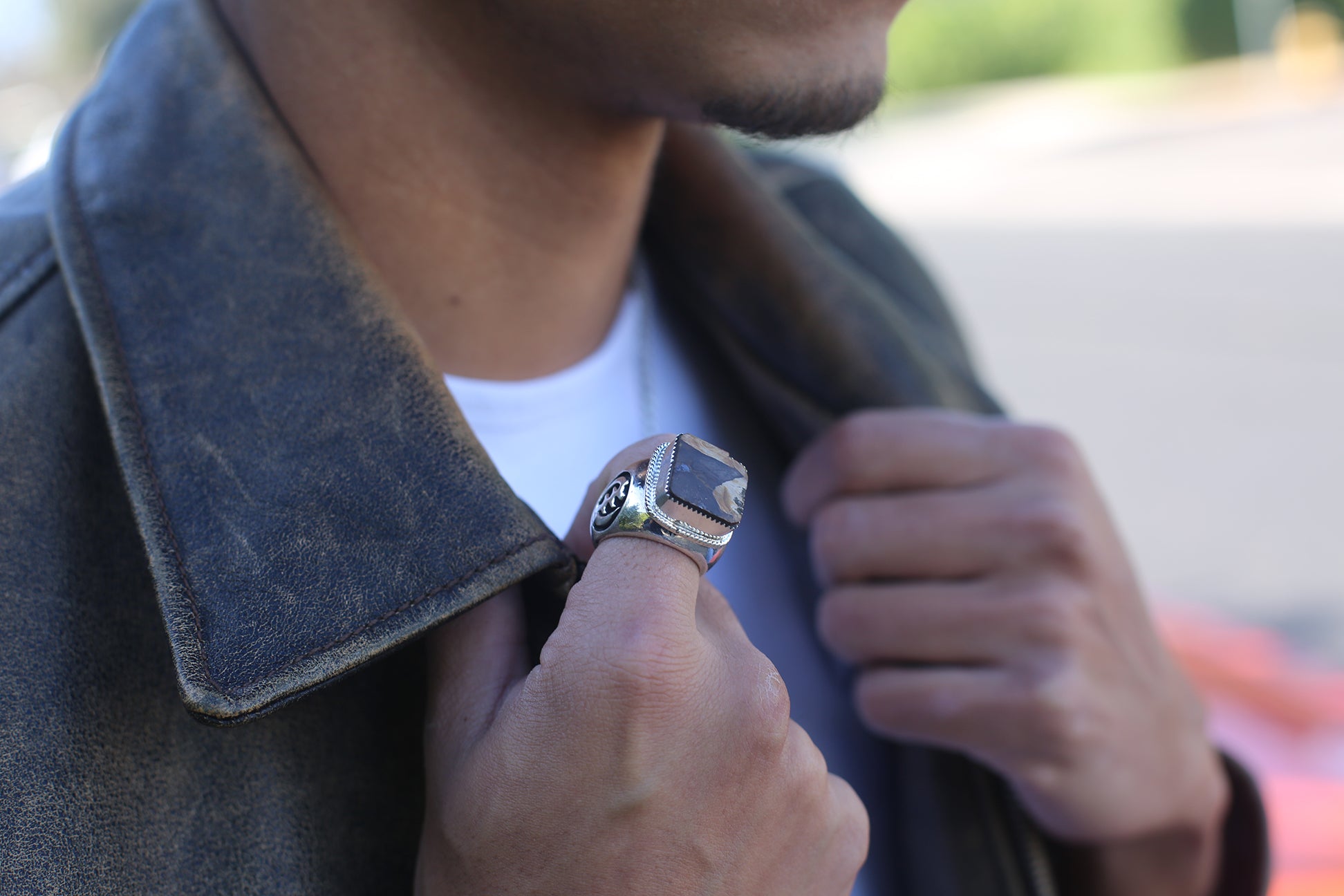PETRIFIED ANTIQUE WOOD RING