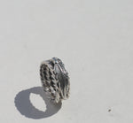 STERLING SILVER TWISTED FEATHER RING