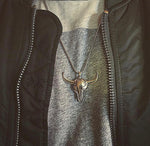 STERLING SILVER BULL SKULL NECKLACE