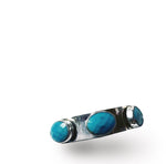 STERLING SILVER TURQUOISE FACETED BANGLE