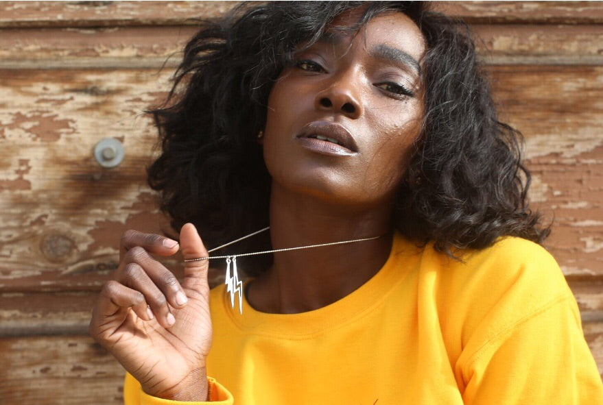 STERLING SILVER LIGHTING BOLTS NECKLACE