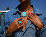 STERLING SILVER LARGE TURQUOISE NECKLACE