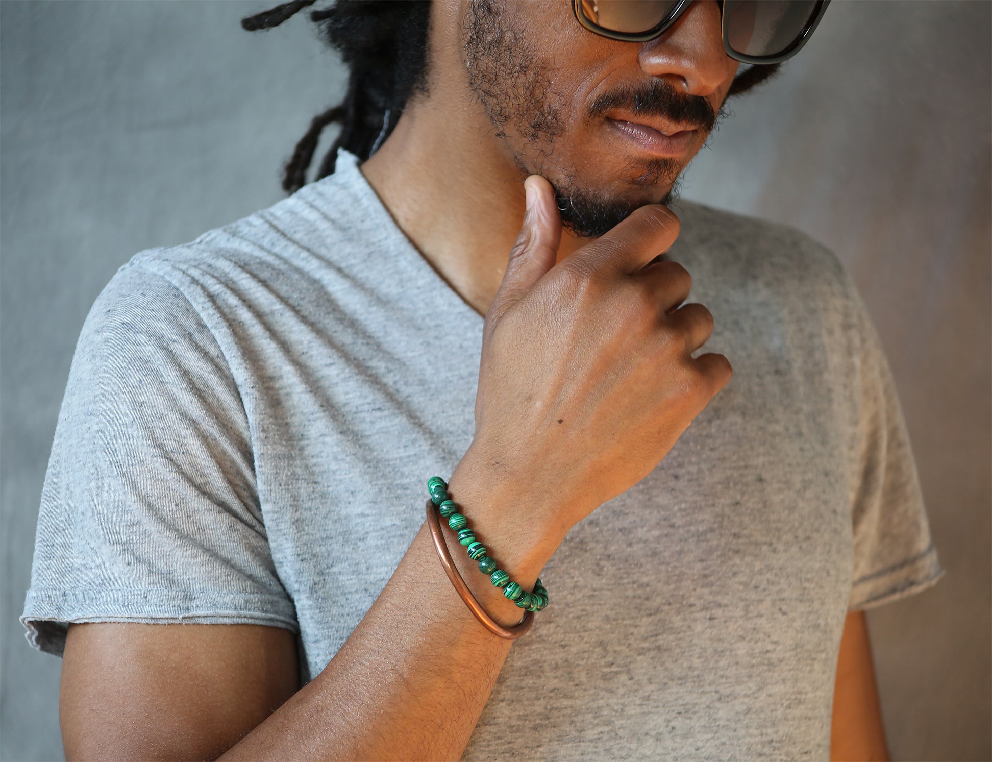 MALACHITE BEAD BRACELET