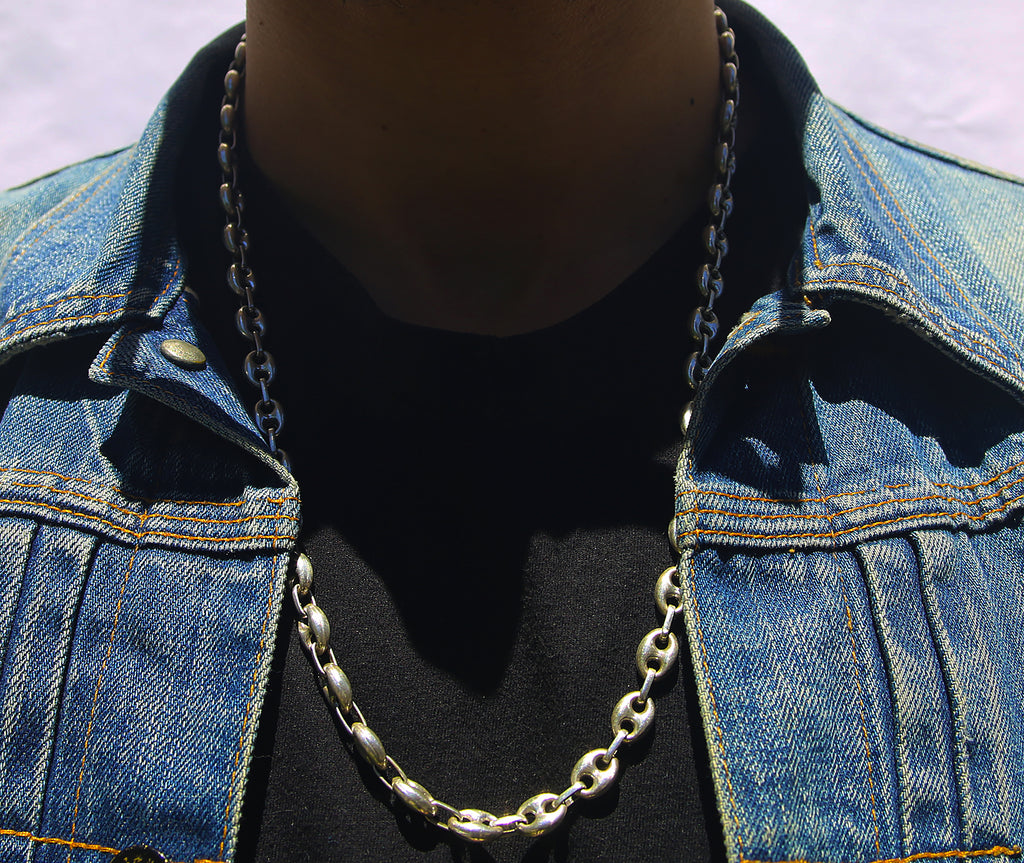 STERLING SILVER GUCCI LINK NECKLACE