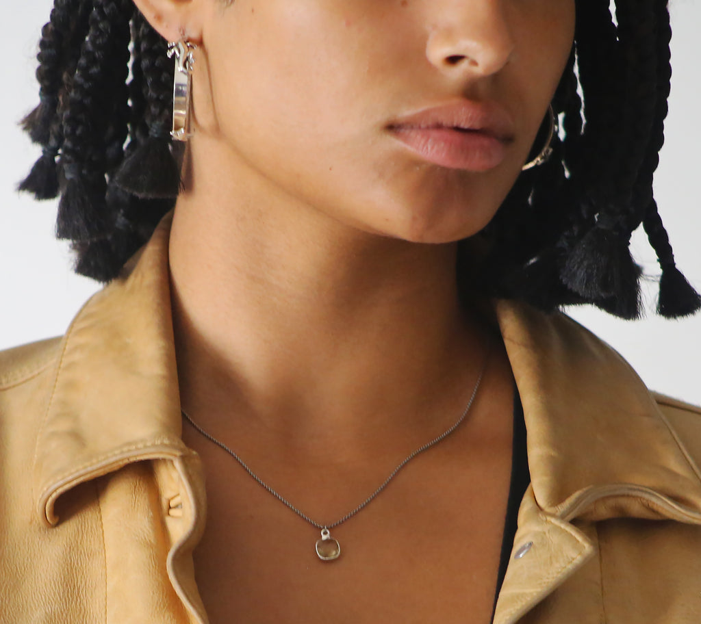 Sterling Silver Faceted Lemon Quartz Necklace