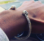 STERLING SILVER TWISTED BONE BANGLE